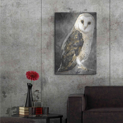 Luxe Metal Art 'Snowy Owl 2' by Stellar Design Studio, Metal Wall Art,24x36