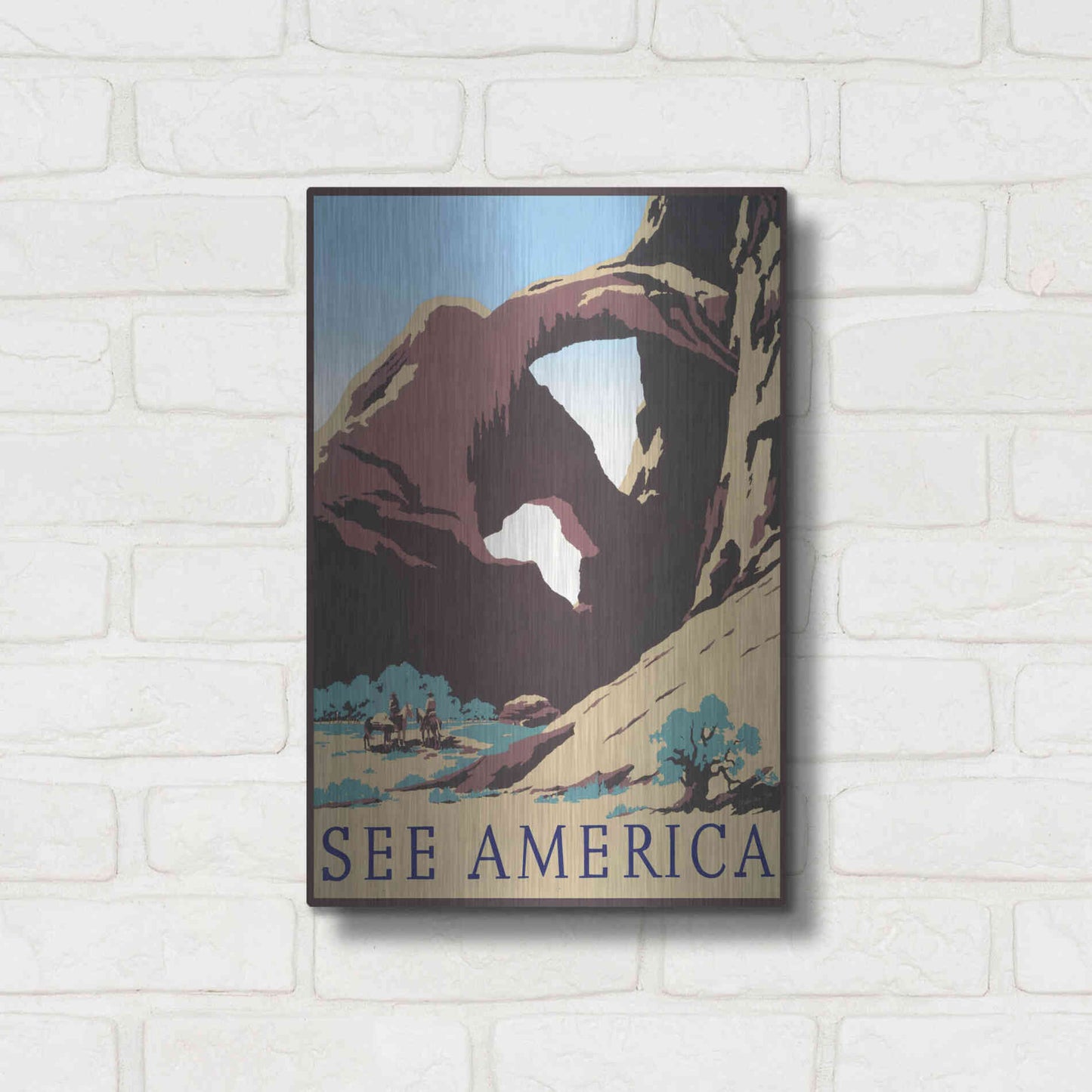 Luxe Metal Art 'See America' by Stellar Design Studio, Metal Wall Art,12x16