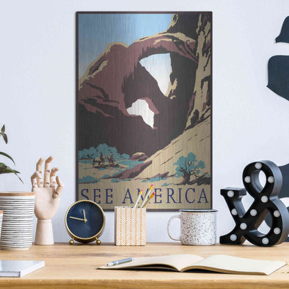 Luxe Metal Art 'See America' by Stellar Design Studio, Metal Wall Art,12x16