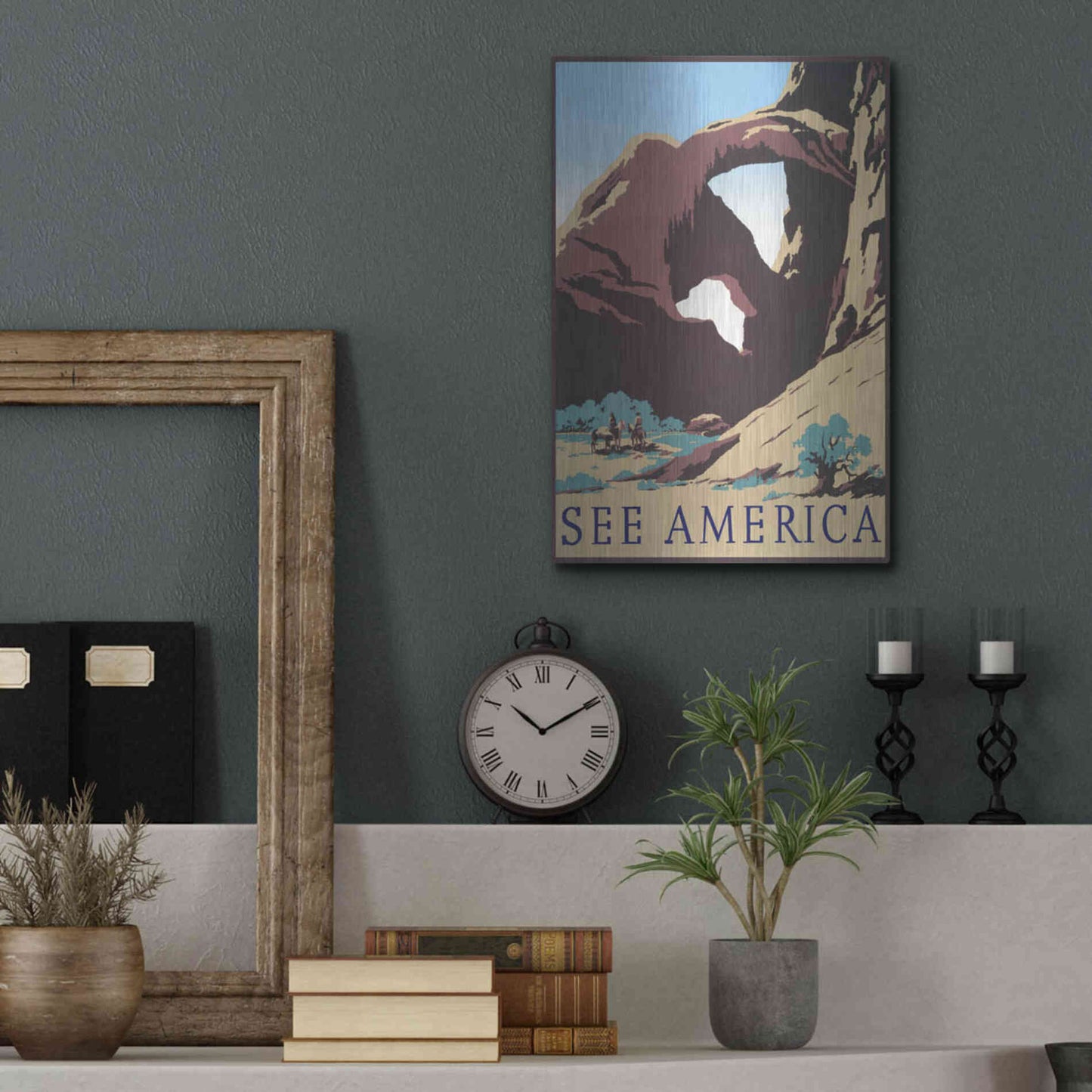 Luxe Metal Art 'See America' by Stellar Design Studio, Metal Wall Art,12x16
