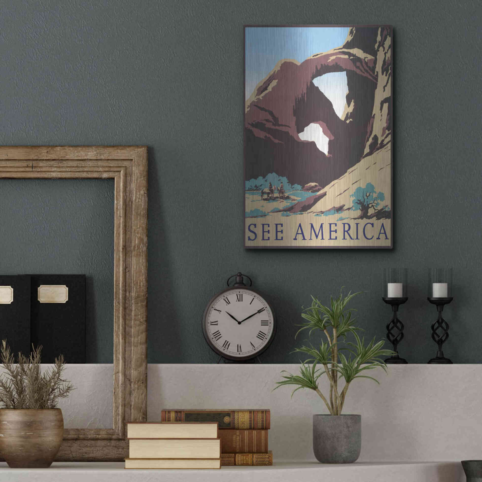 Luxe Metal Art 'See America' by Stellar Design Studio, Metal Wall Art,12x16