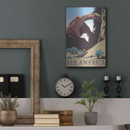 Luxe Metal Art 'See America' by Stellar Design Studio, Metal Wall Art,12x16