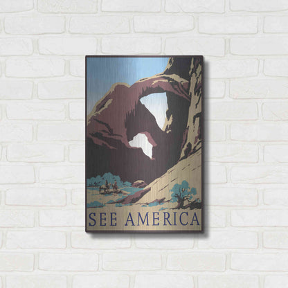 Luxe Metal Art 'See America' by Stellar Design Studio, Metal Wall Art,16x24