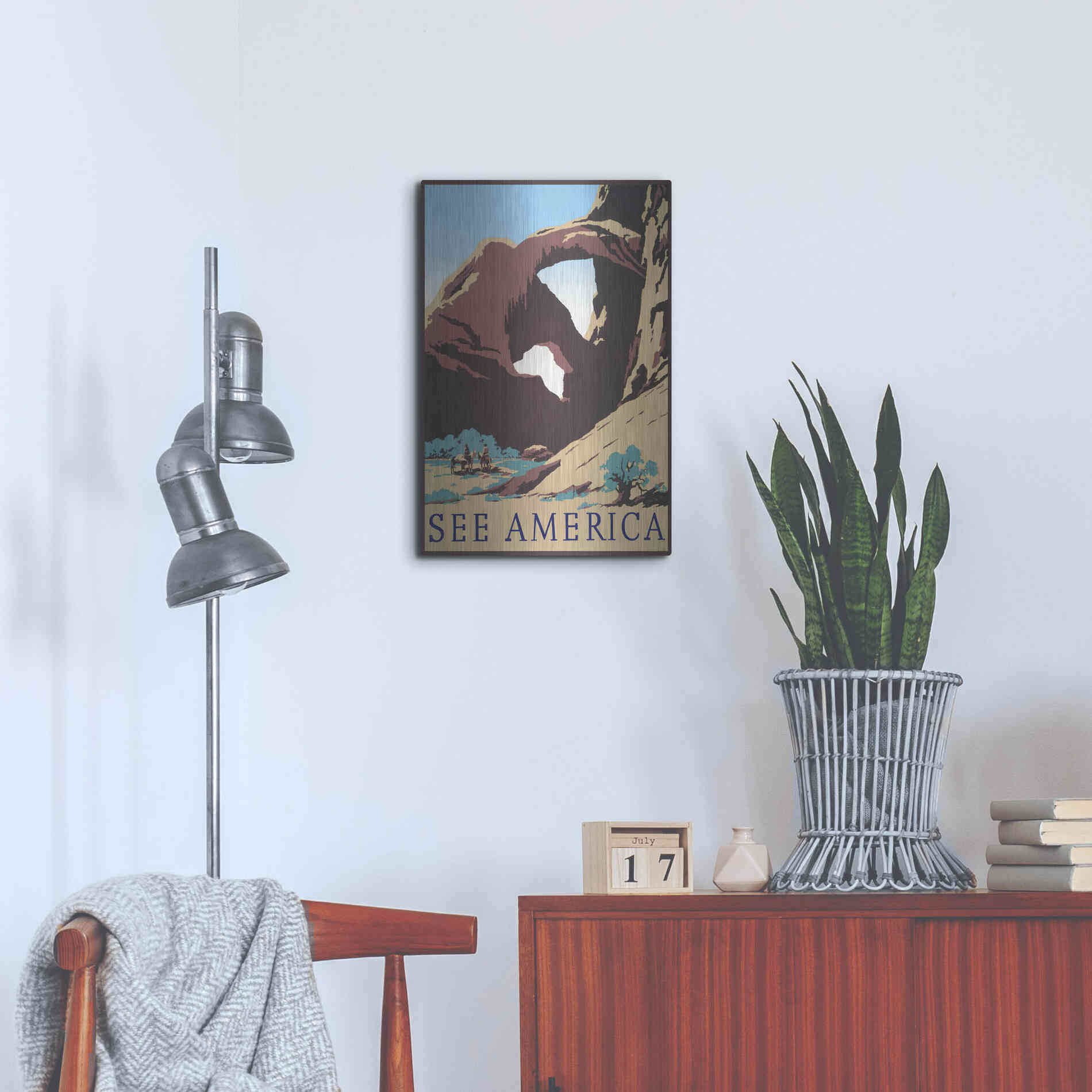 Luxe Metal Art 'See America' by Stellar Design Studio, Metal Wall Art,16x24