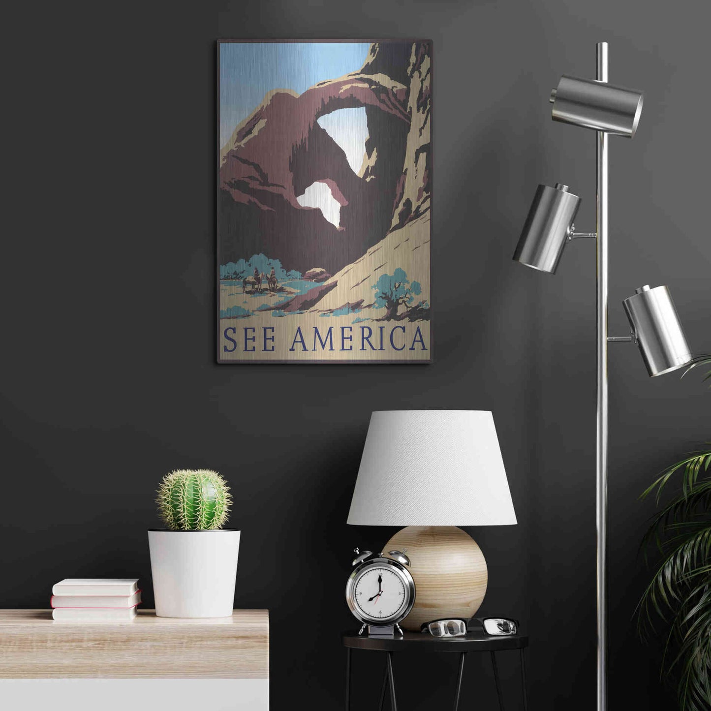 Luxe Metal Art 'See America' by Stellar Design Studio, Metal Wall Art,16x24