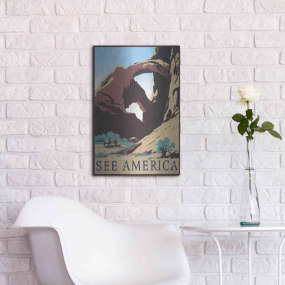 Luxe Metal Art 'See America' by Stellar Design Studio, Metal Wall Art,16x24