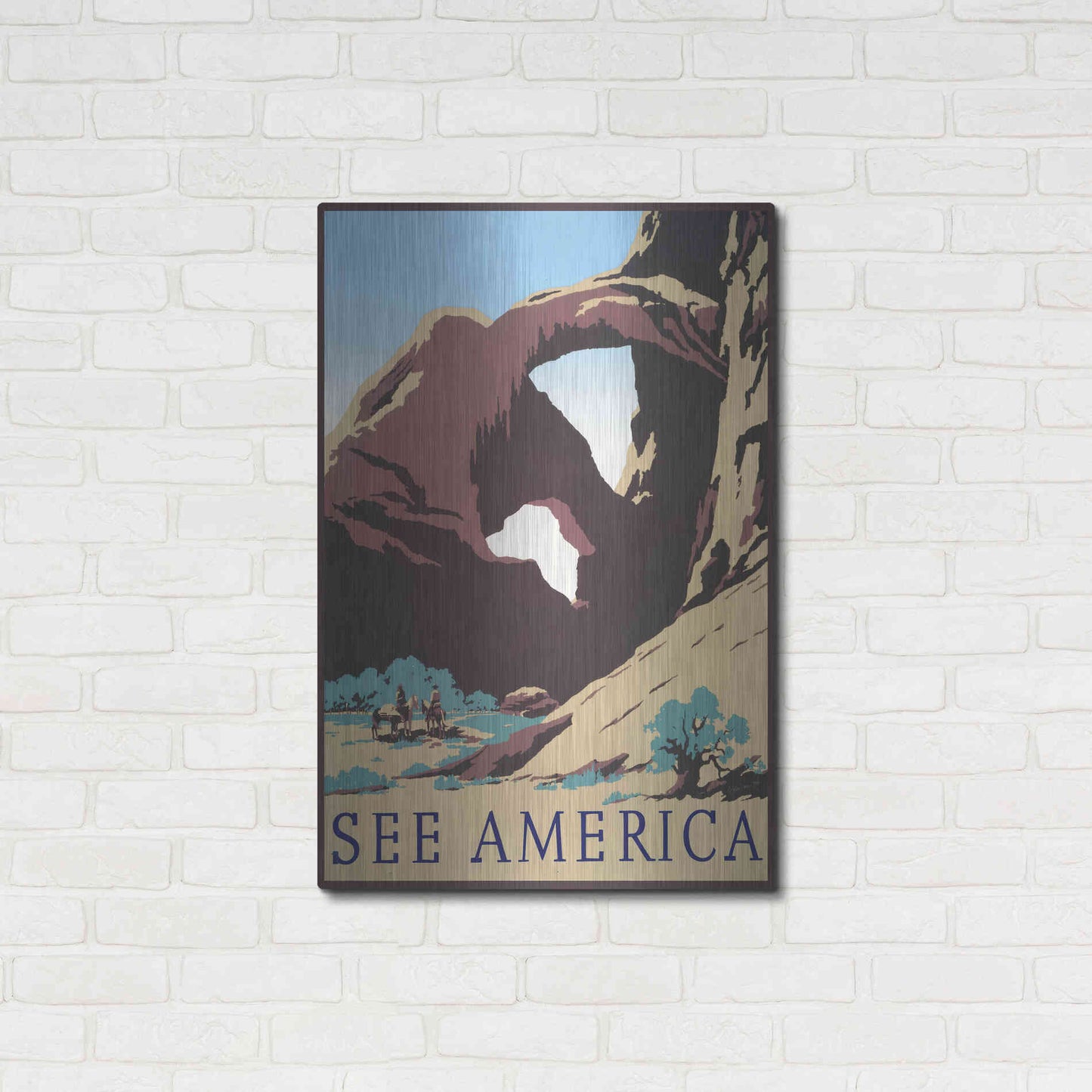 Luxe Metal Art 'See America' by Stellar Design Studio, Metal Wall Art,24x36