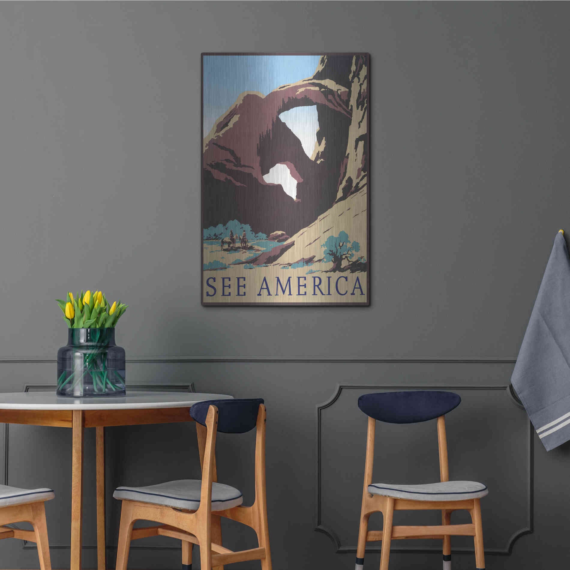 Luxe Metal Art 'See America' by Stellar Design Studio, Metal Wall Art,24x36