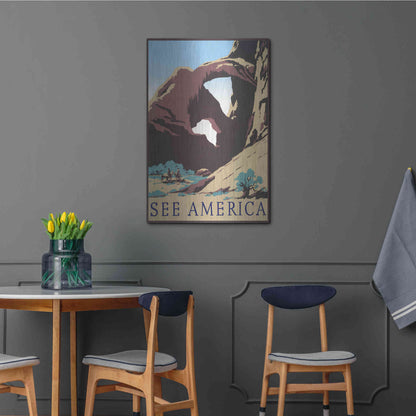 Luxe Metal Art 'See America' by Stellar Design Studio, Metal Wall Art,24x36