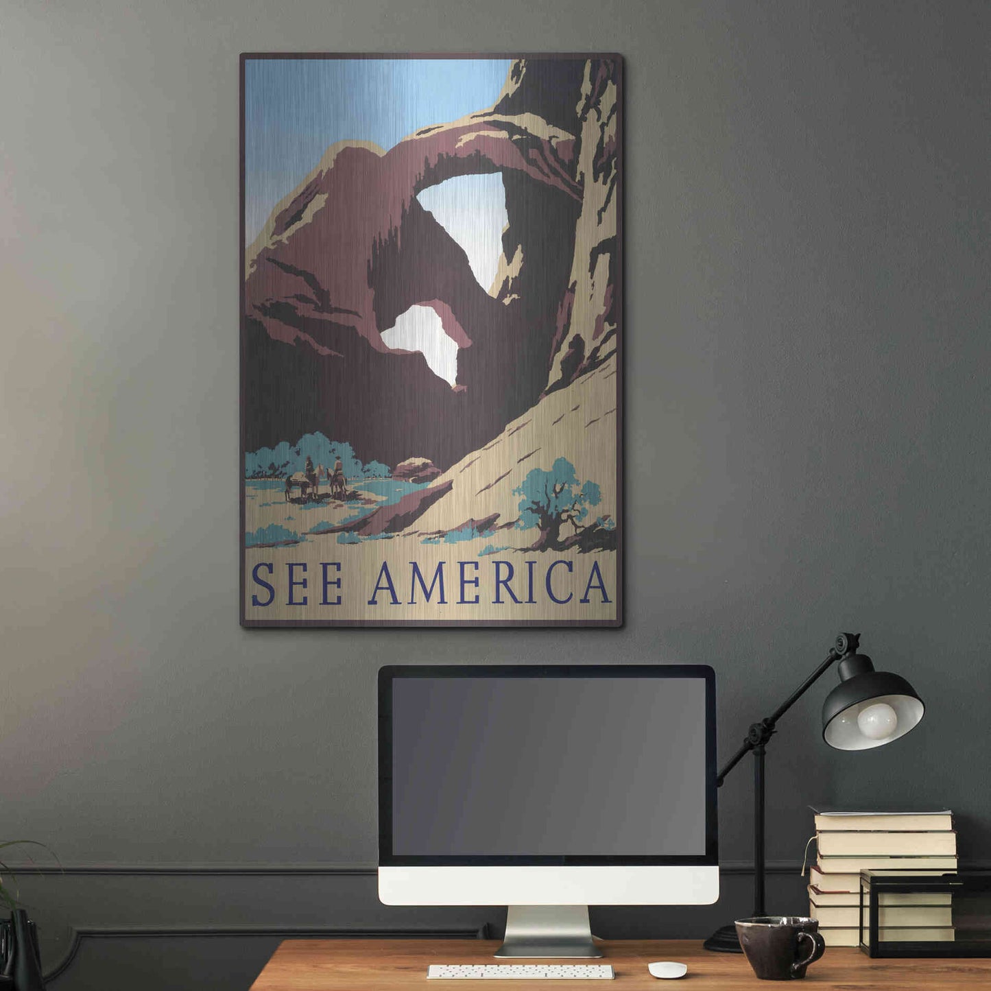 Luxe Metal Art 'See America' by Stellar Design Studio, Metal Wall Art,24x36