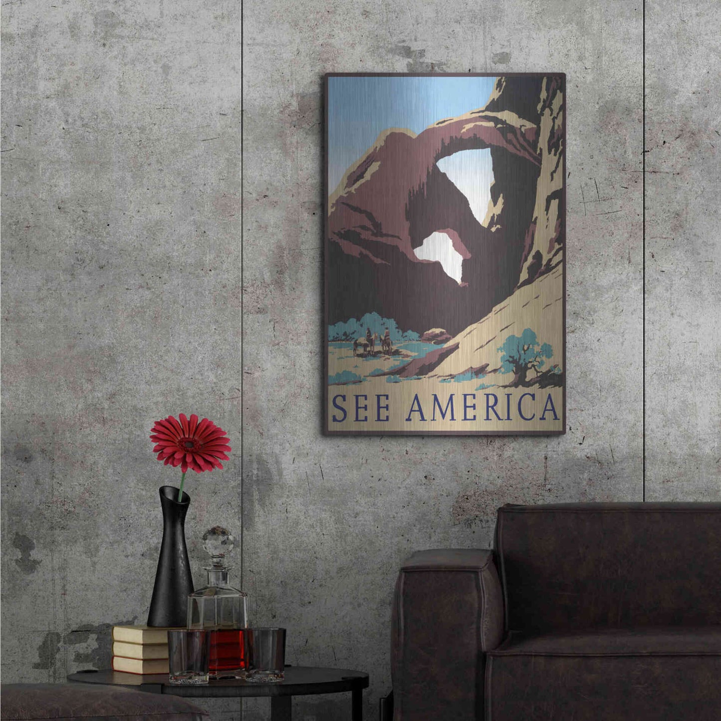 Luxe Metal Art 'See America' by Stellar Design Studio, Metal Wall Art,24x36