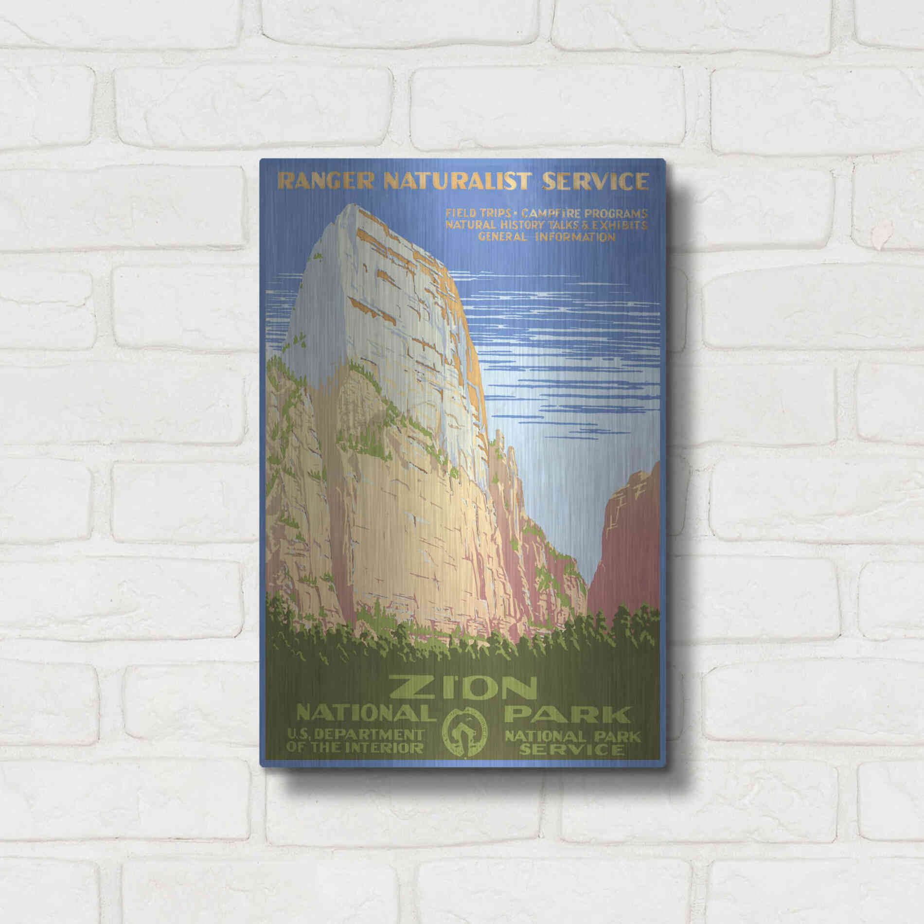 Luxe Metal Art 'Zion National Park' by Stellar Design Studio, Metal Wall Art,12x16