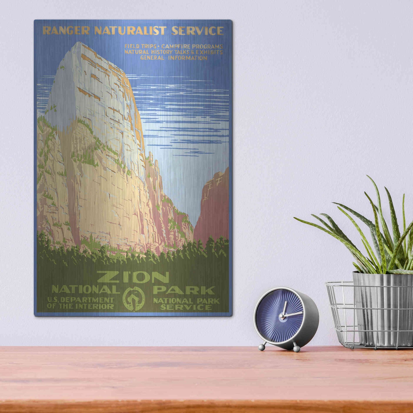 Luxe Metal Art 'Zion National Park' by Stellar Design Studio, Metal Wall Art,12x16