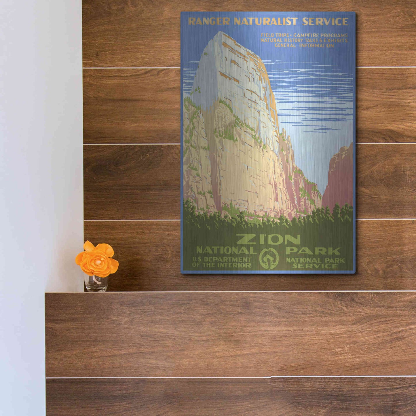 Luxe Metal Art 'Zion National Park' by Stellar Design Studio, Metal Wall Art,12x16