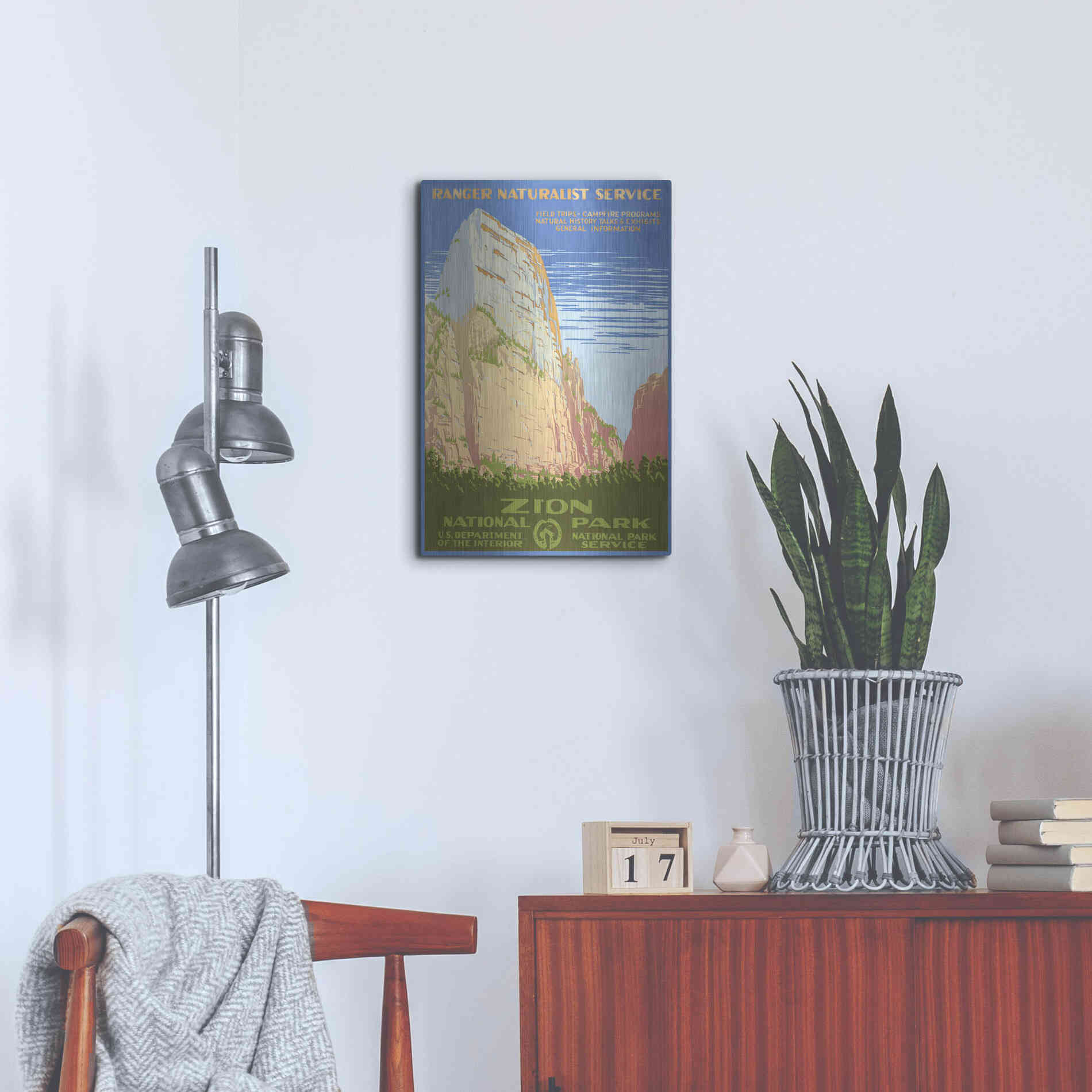 Luxe Metal Art 'Zion National Park' by Stellar Design Studio, Metal Wall Art,16x24