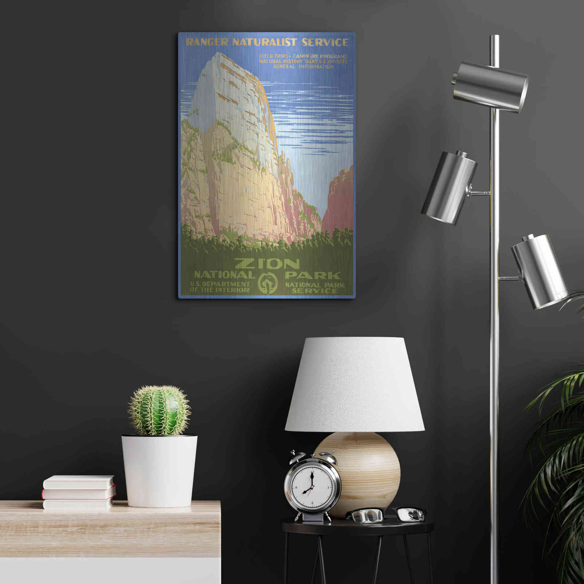 Luxe Metal Art 'Zion National Park' by Stellar Design Studio, Metal Wall Art,16x24