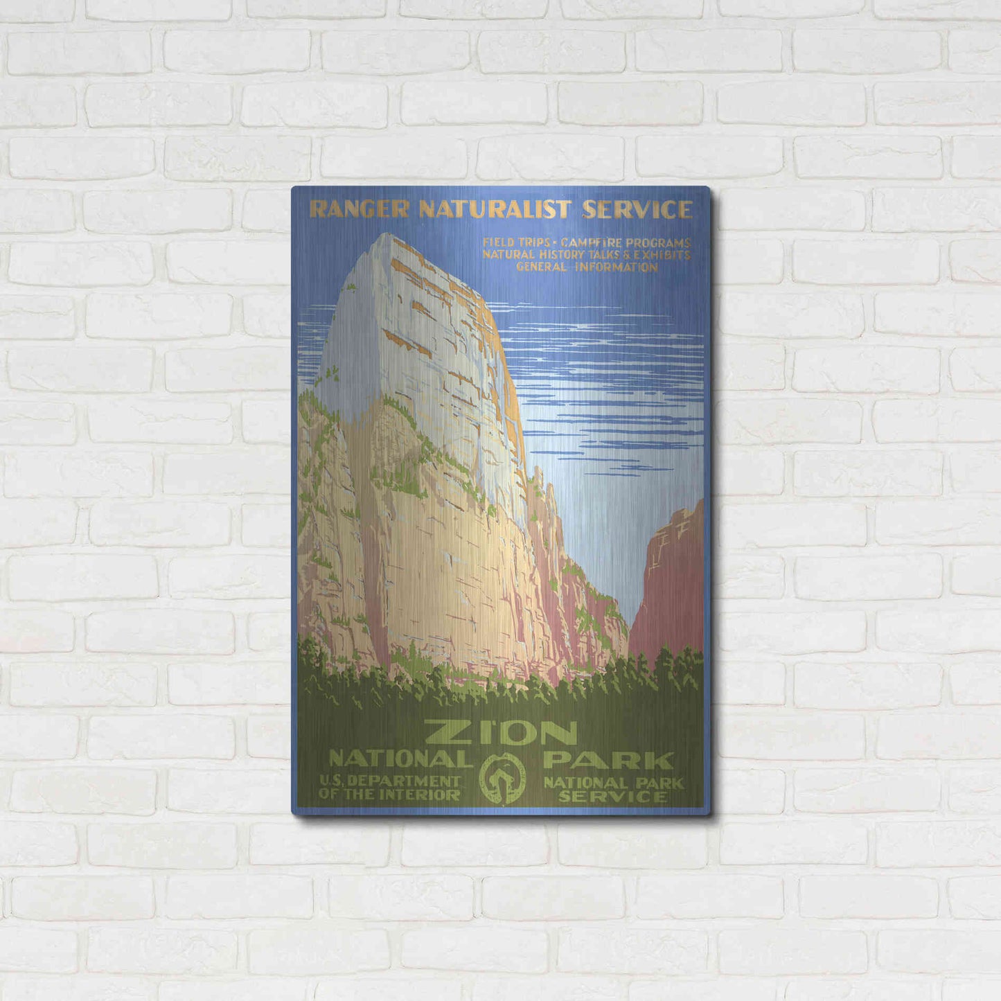 Luxe Metal Art 'Zion National Park' by Stellar Design Studio, Metal Wall Art,24x36