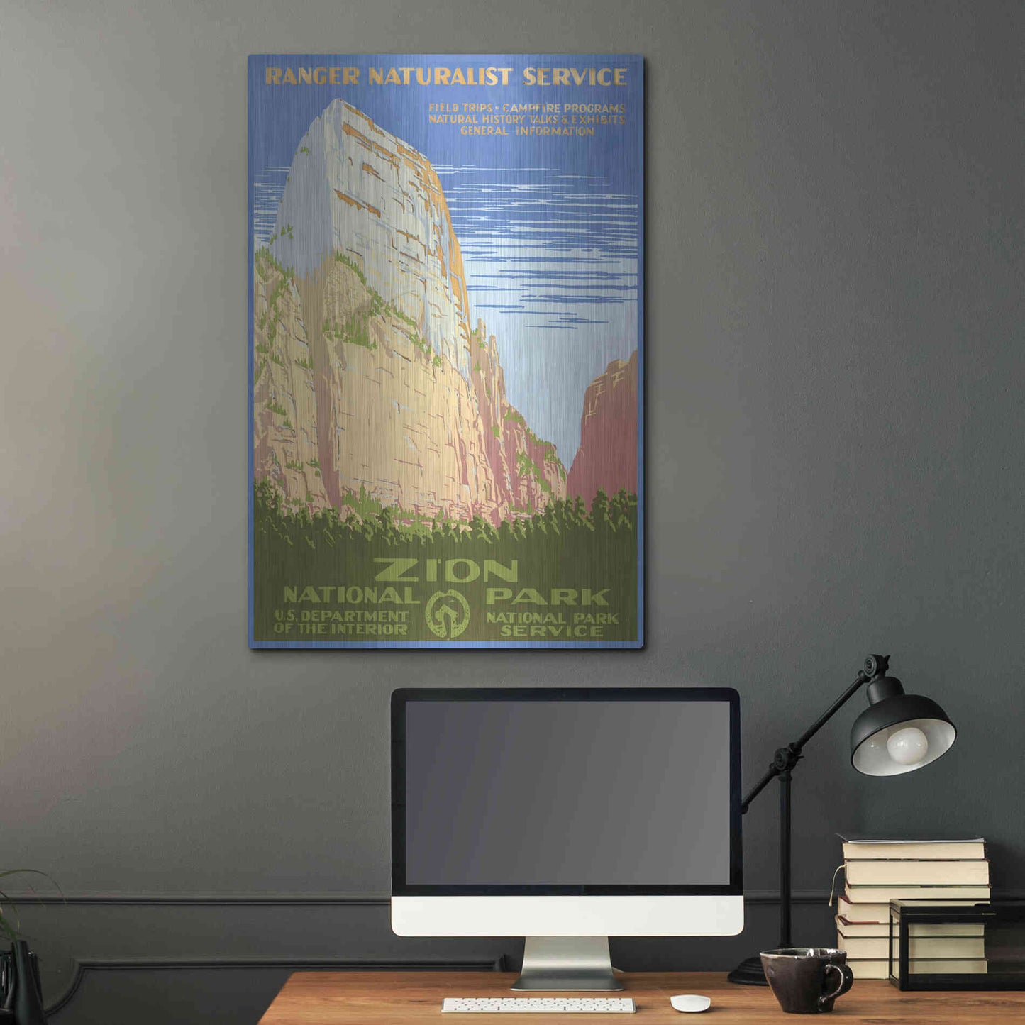 Luxe Metal Art 'Zion National Park' by Stellar Design Studio, Metal Wall Art,24x36