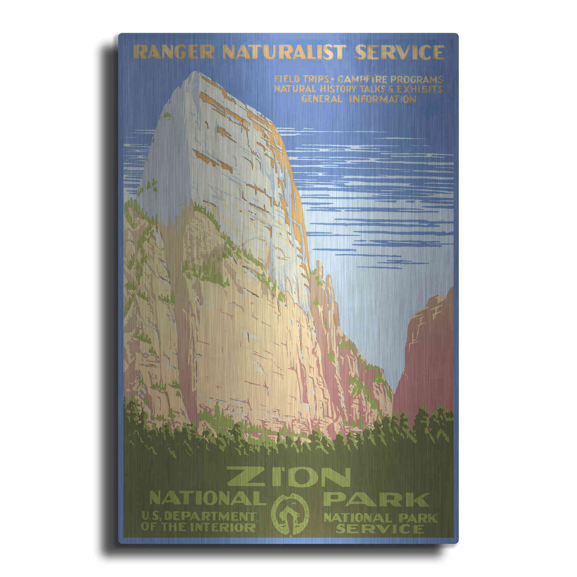 Luxe Metal Art 'Zion National Park' by Stellar Design Studio, Metal Wall Art