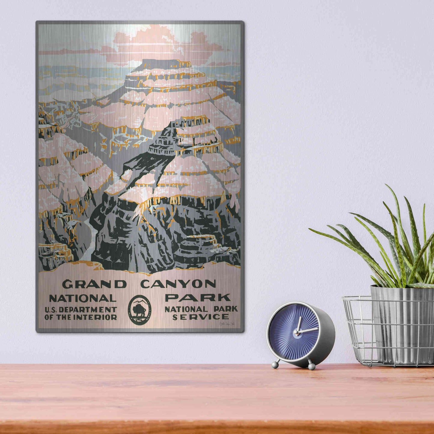 Luxe Metal Art 'Grand Canyon' by Stellar Design Studio, Metal Wall Art,12x16