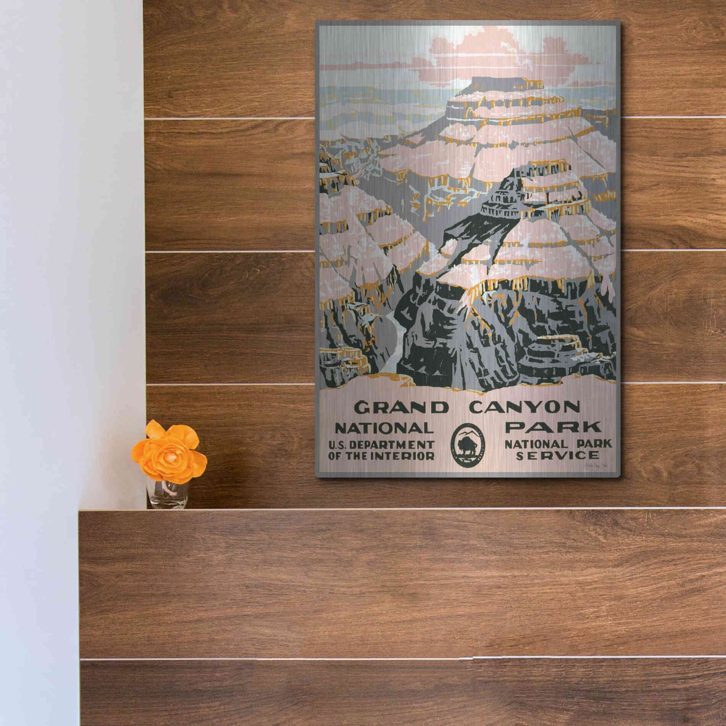 Luxe Metal Art 'Grand Canyon' by Stellar Design Studio, Metal Wall Art,12x16