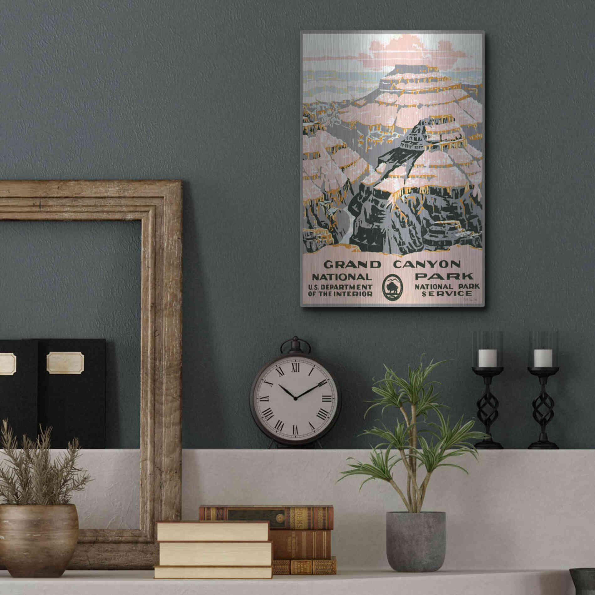 Luxe Metal Art 'Grand Canyon' by Stellar Design Studio, Metal Wall Art,12x16