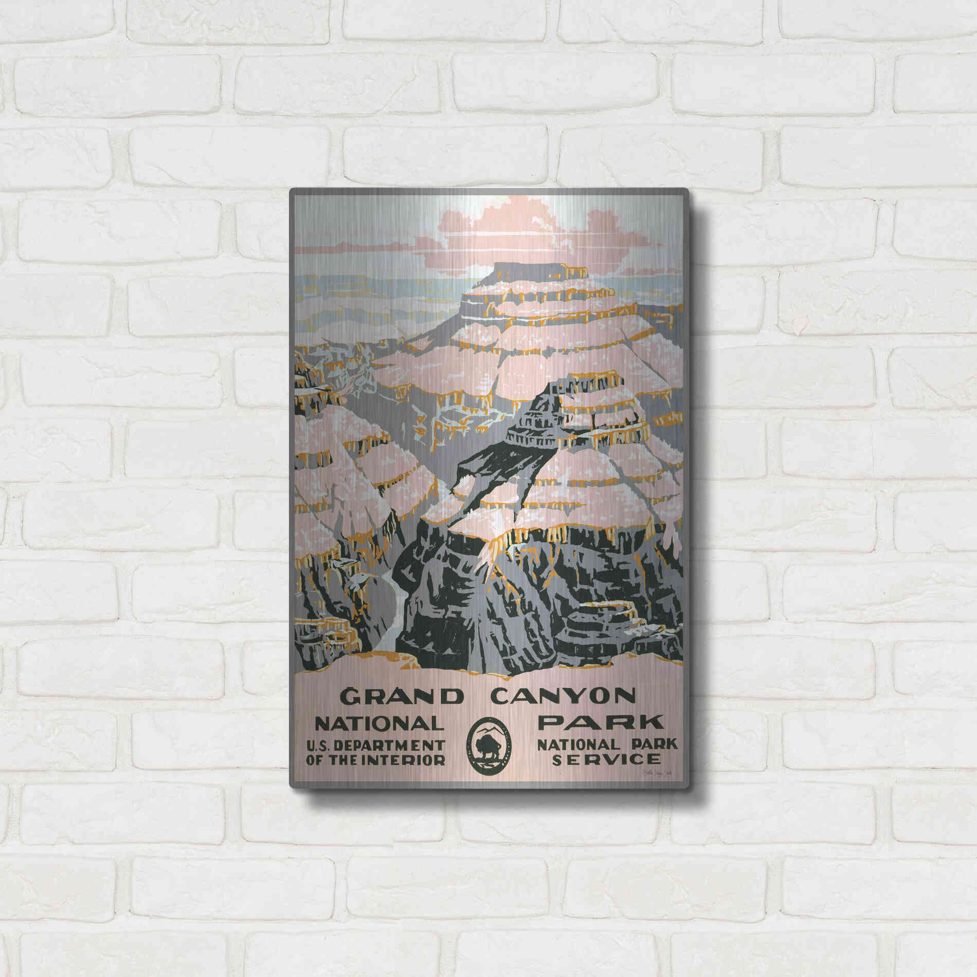 Luxe Metal Art 'Grand Canyon' by Stellar Design Studio, Metal Wall Art,16x24