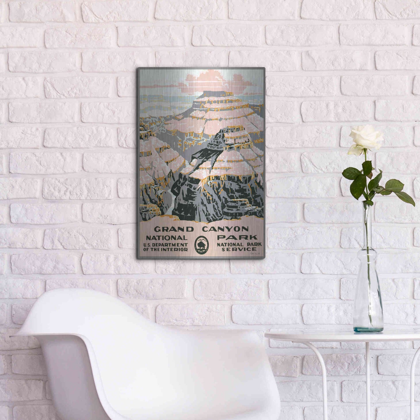 Luxe Metal Art 'Grand Canyon' by Stellar Design Studio, Metal Wall Art,16x24