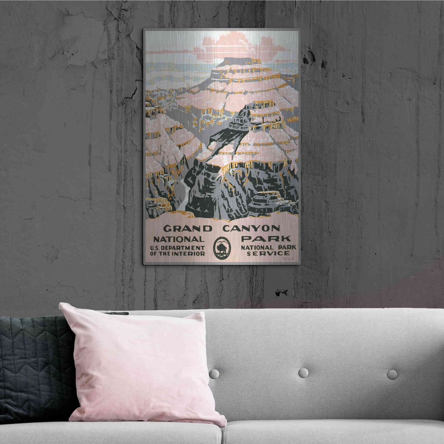 Luxe Metal Art 'Grand Canyon' by Stellar Design Studio, Metal Wall Art,24x36