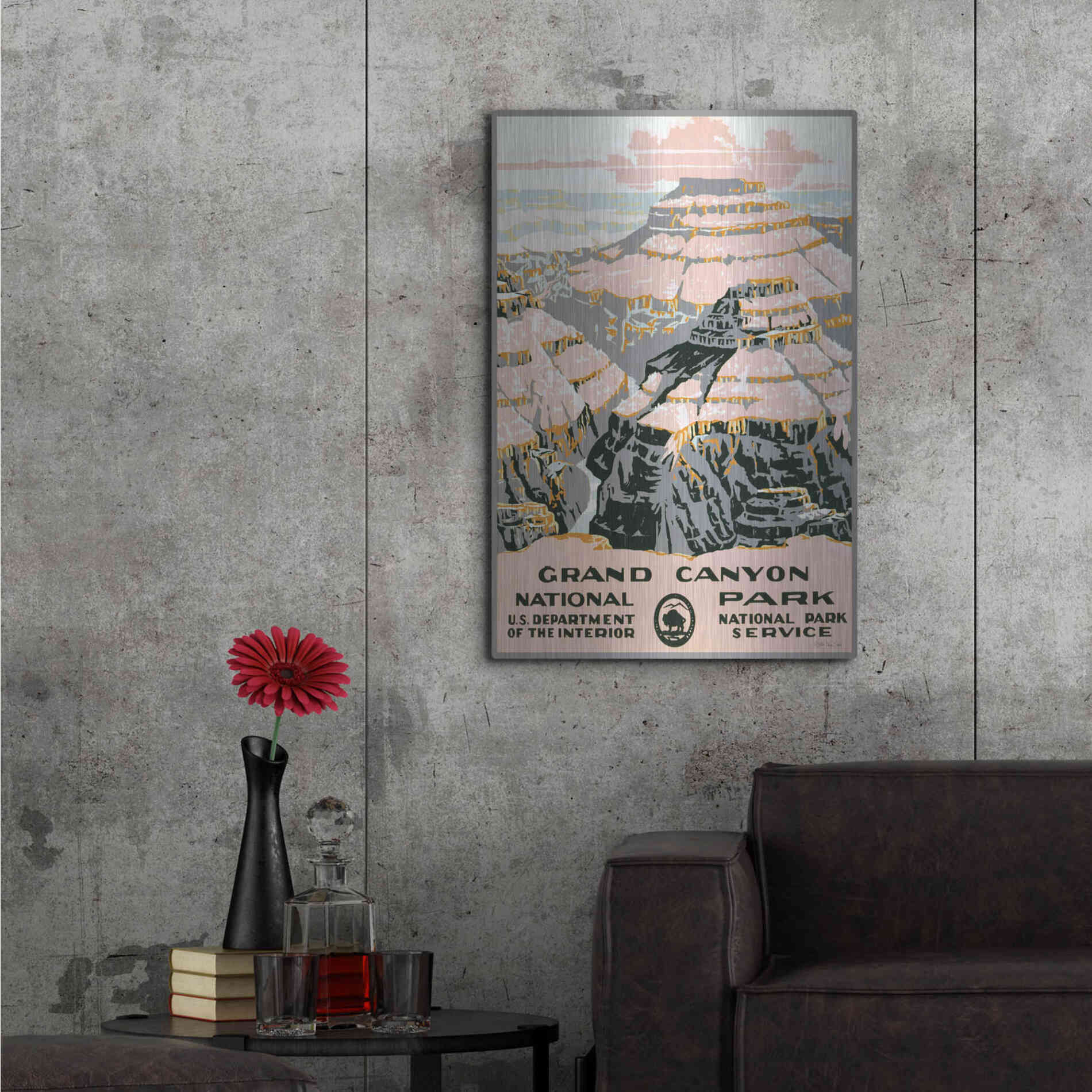 Luxe Metal Art 'Grand Canyon' by Stellar Design Studio, Metal Wall Art,24x36