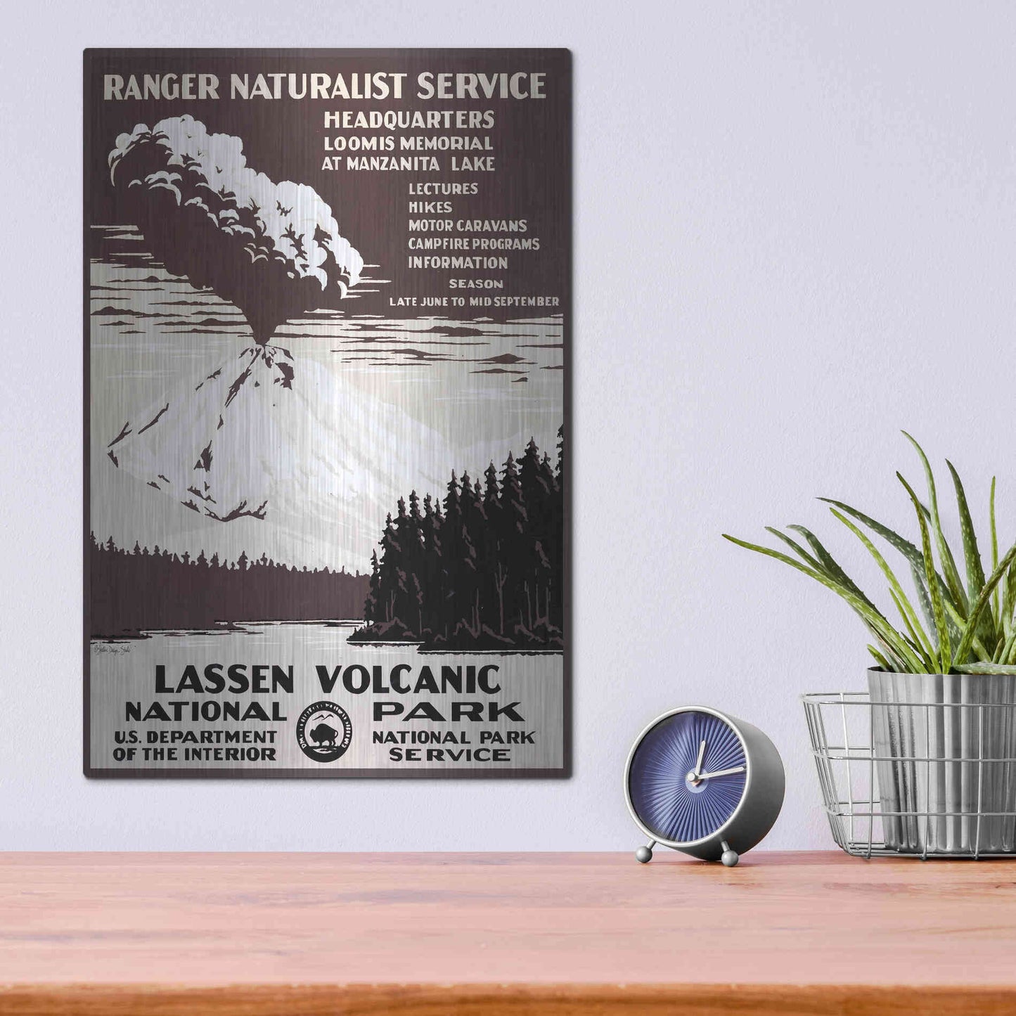 Luxe Metal Art 'Lessen Volcanic Park' by Stellar Design Studio, Metal Wall Art,12x16