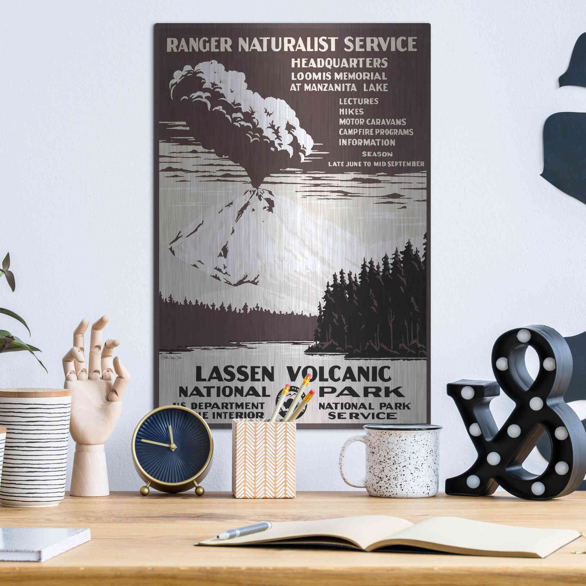 Luxe Metal Art 'Lessen Volcanic Park' by Stellar Design Studio, Metal Wall Art,12x16