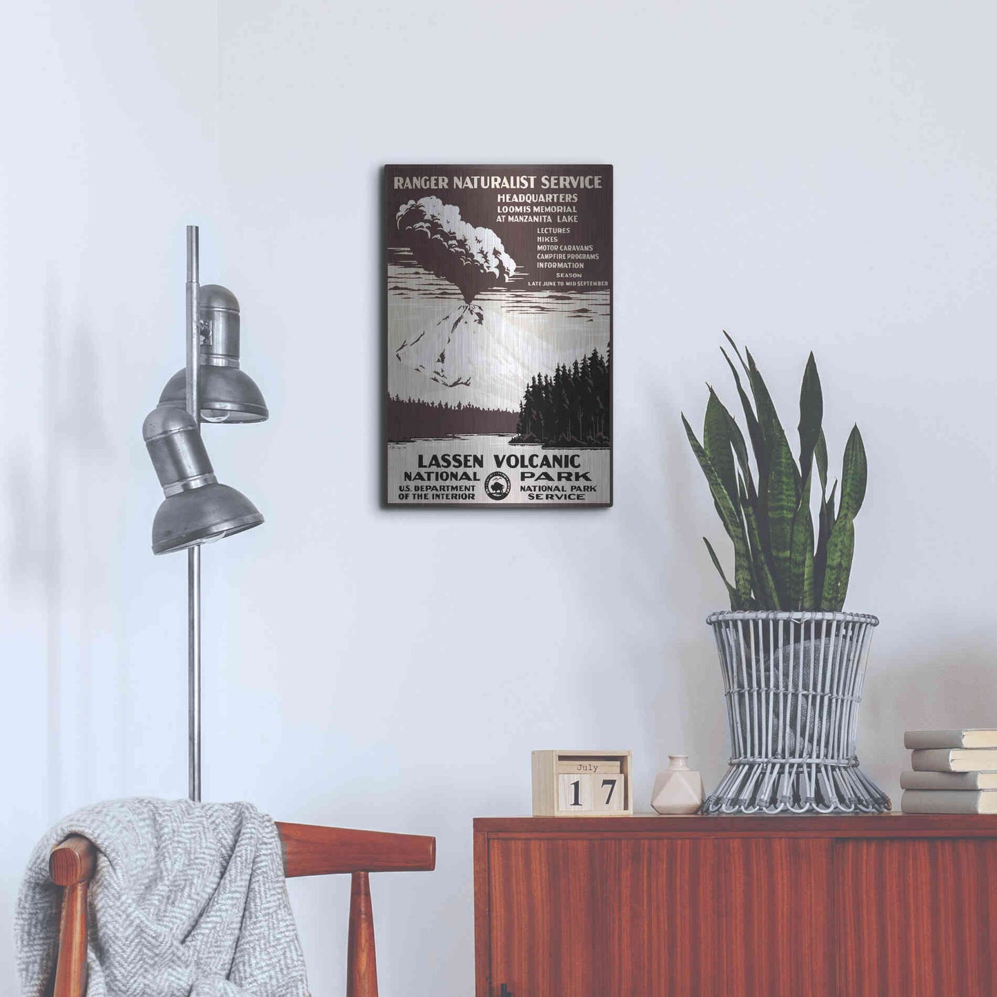 Luxe Metal Art 'Lessen Volcanic Park' by Stellar Design Studio, Metal Wall Art,16x24