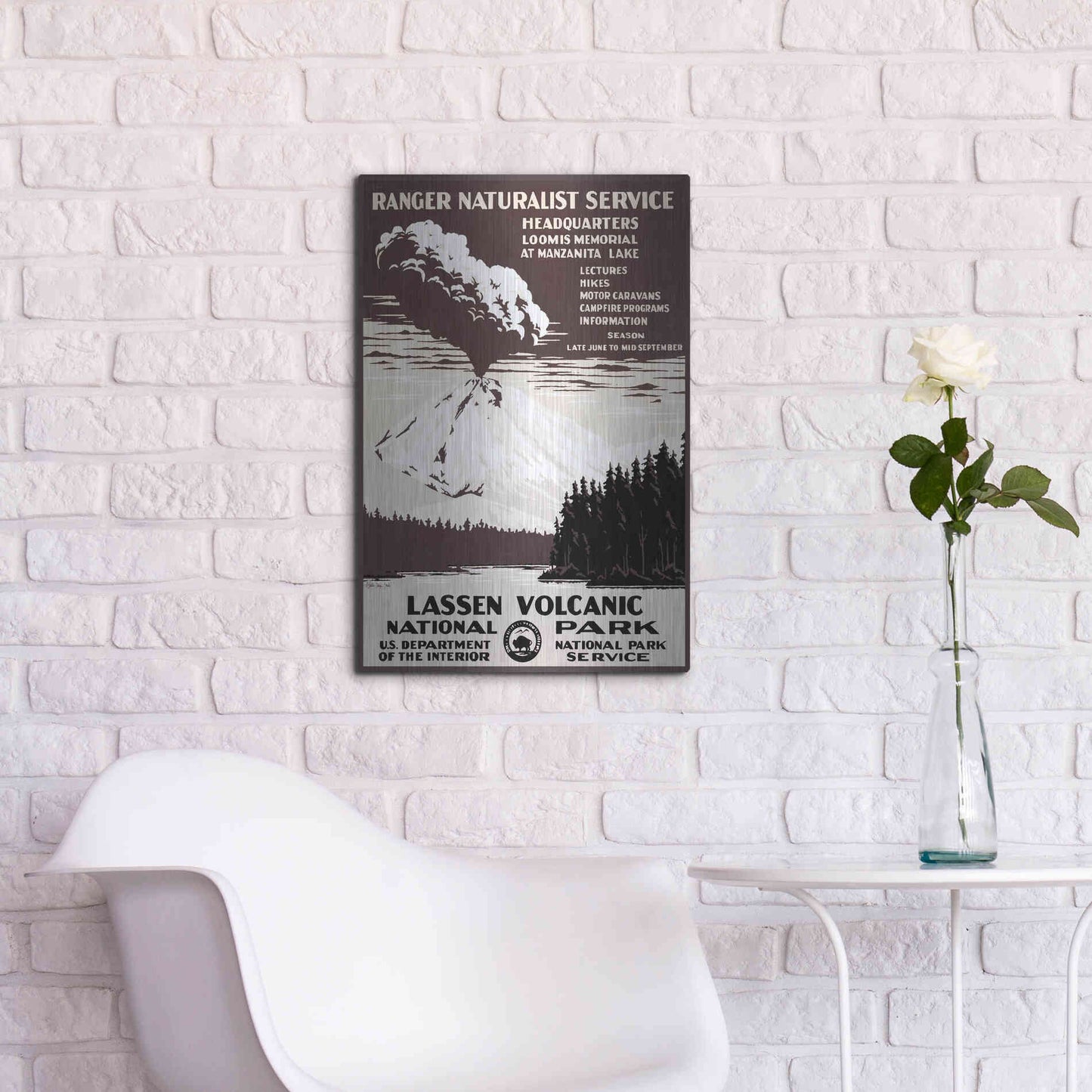Luxe Metal Art 'Lessen Volcanic Park' by Stellar Design Studio, Metal Wall Art,16x24