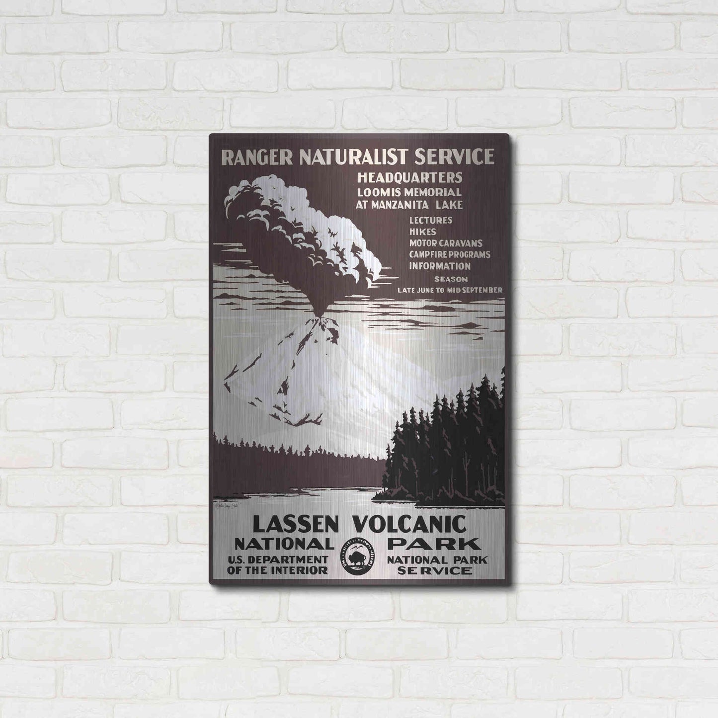 Luxe Metal Art 'Lessen Volcanic Park' by Stellar Design Studio, Metal Wall Art,24x36