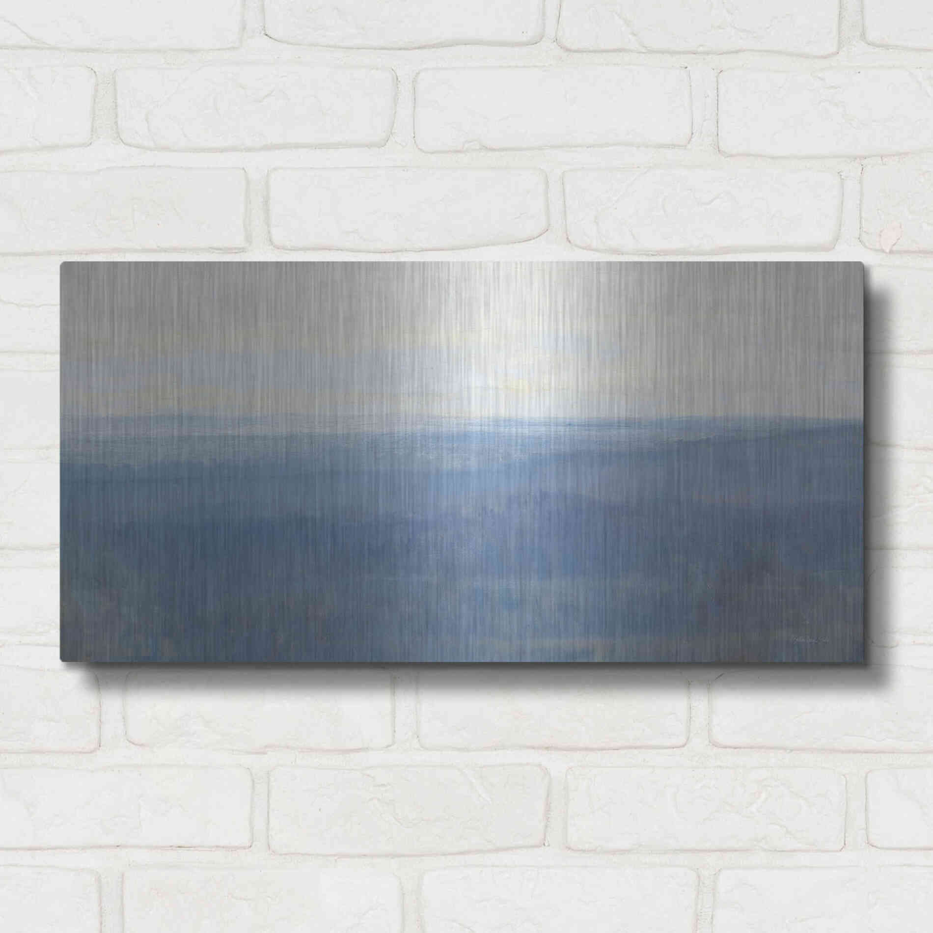 Luxe Metal Art 'Misty Overlook' by Stellar Design Studio, Metal Wall Art,24x12