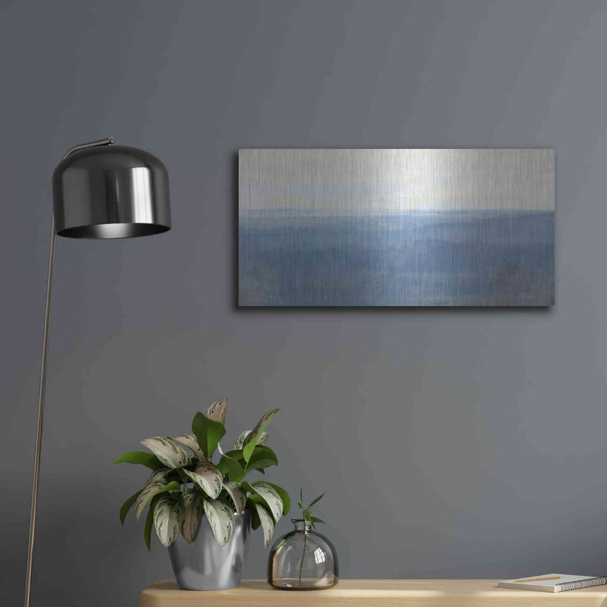 Luxe Metal Art 'Misty Overlook' by Stellar Design Studio, Metal Wall Art,24x12