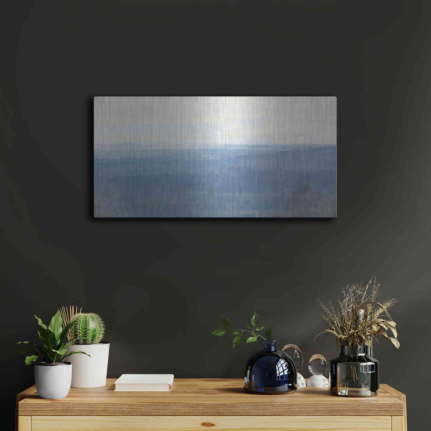 Luxe Metal Art 'Misty Overlook' by Stellar Design Studio, Metal Wall Art,24x12