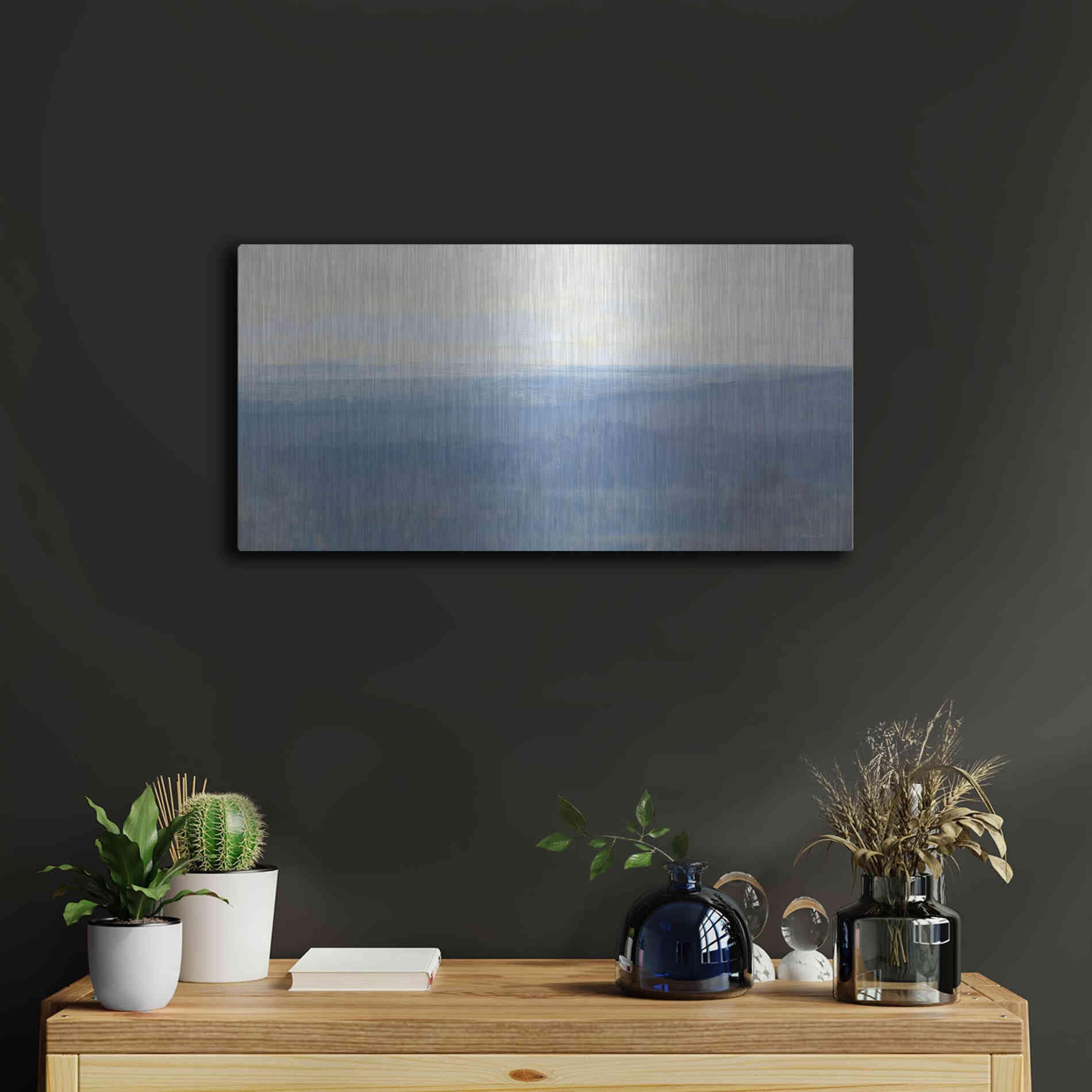 Luxe Metal Art 'Misty Overlook' by Stellar Design Studio, Metal Wall Art,24x12