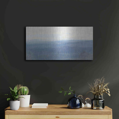 Luxe Metal Art 'Misty Overlook' by Stellar Design Studio, Metal Wall Art,24x12