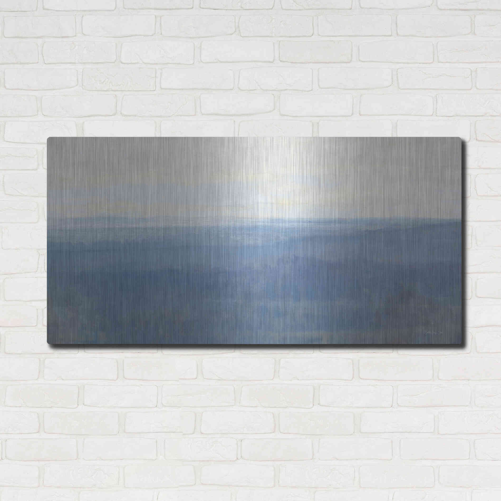 Luxe Metal Art 'Misty Overlook' by Stellar Design Studio, Metal Wall Art,48x24