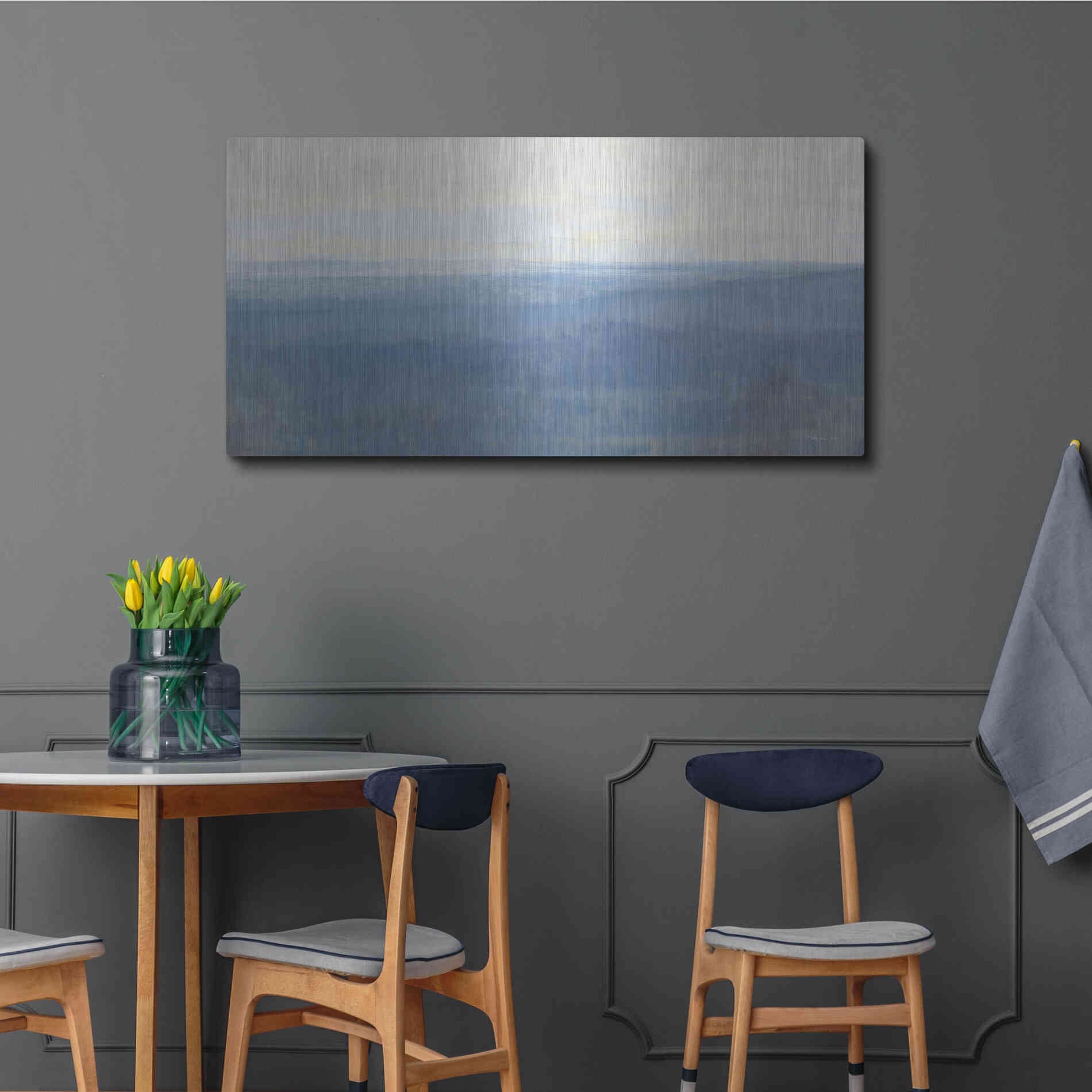 Luxe Metal Art 'Misty Overlook' by Stellar Design Studio, Metal Wall Art,48x24