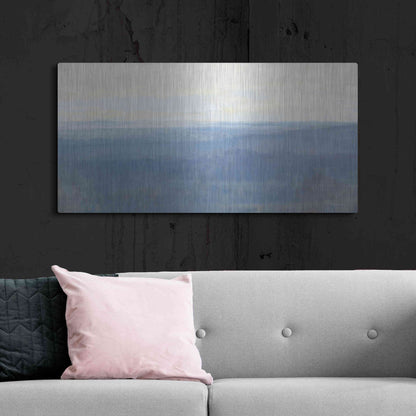 Luxe Metal Art 'Misty Overlook' by Stellar Design Studio, Metal Wall Art,48x24