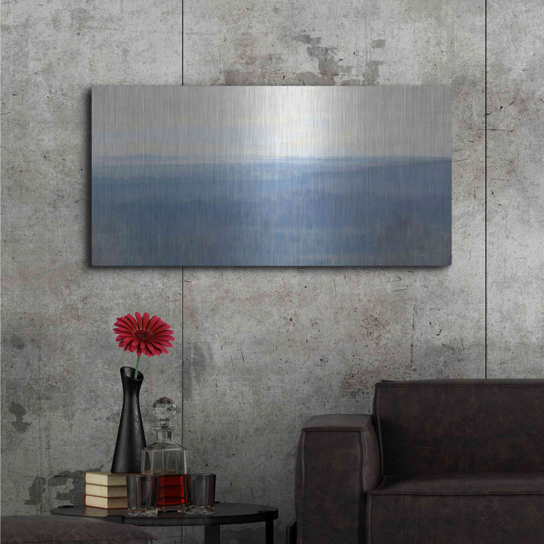 Luxe Metal Art 'Misty Overlook' by Stellar Design Studio, Metal Wall Art,48x24