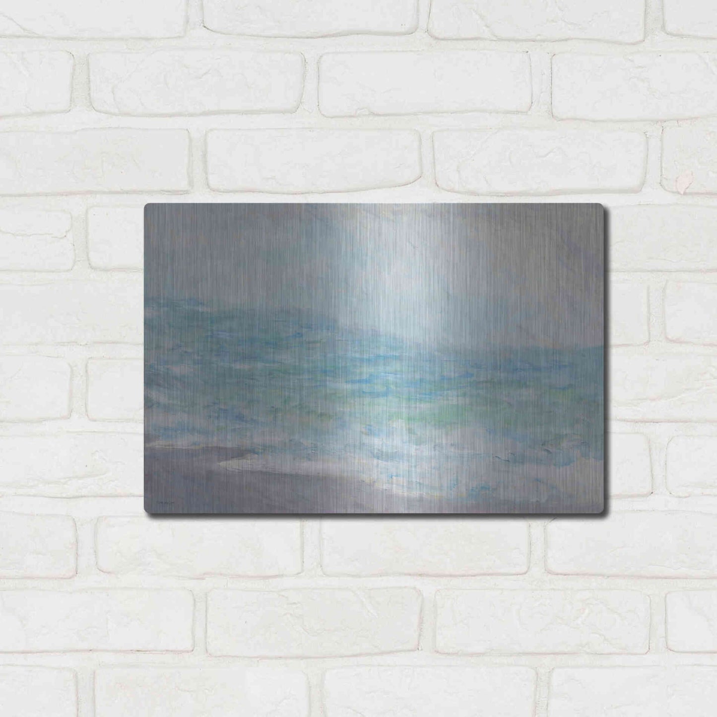 Luxe Metal Art 'Crashing Waves' by Stellar Design Studio, Metal Wall Art,16x12