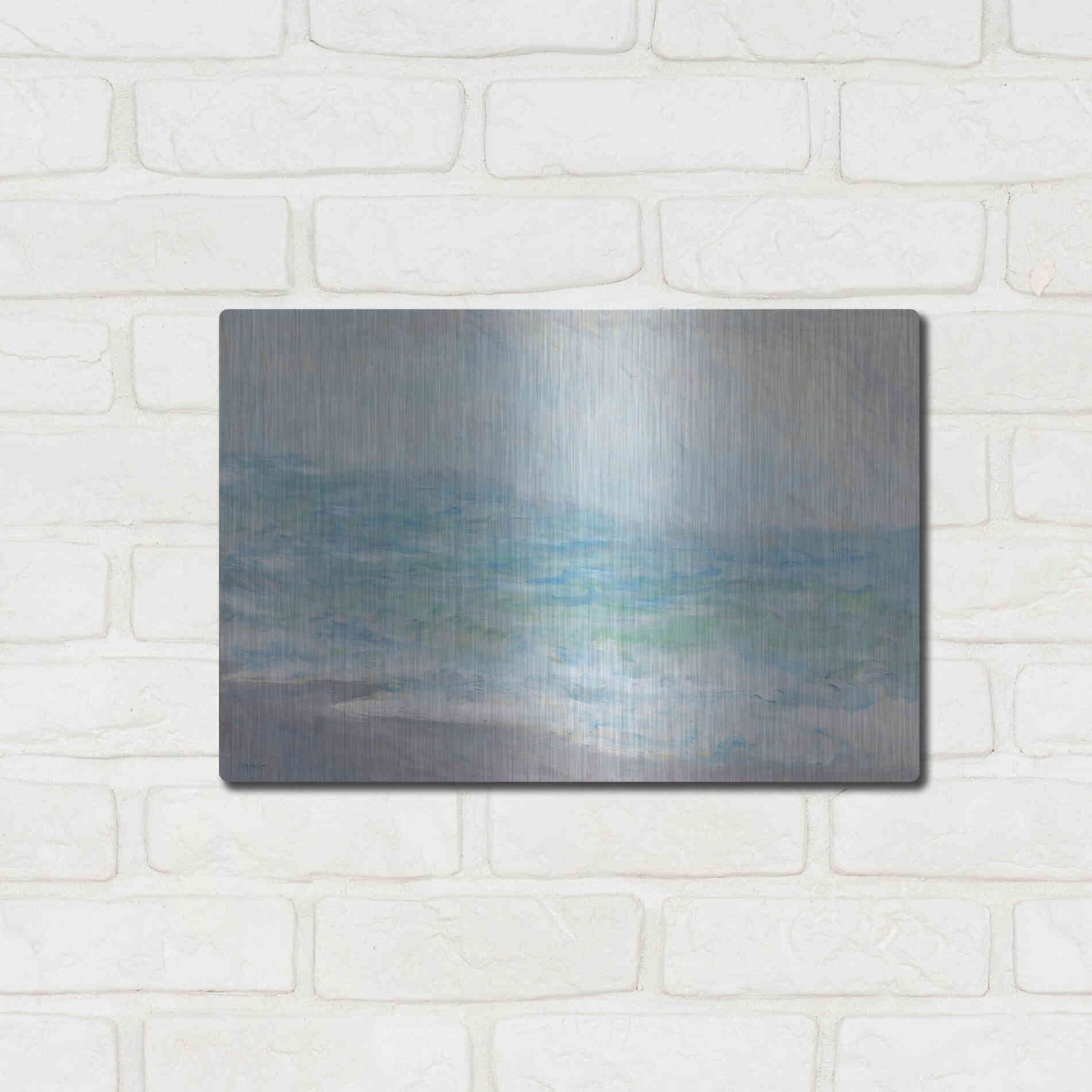 Luxe Metal Art 'Crashing Waves' by Stellar Design Studio, Metal Wall Art,16x12