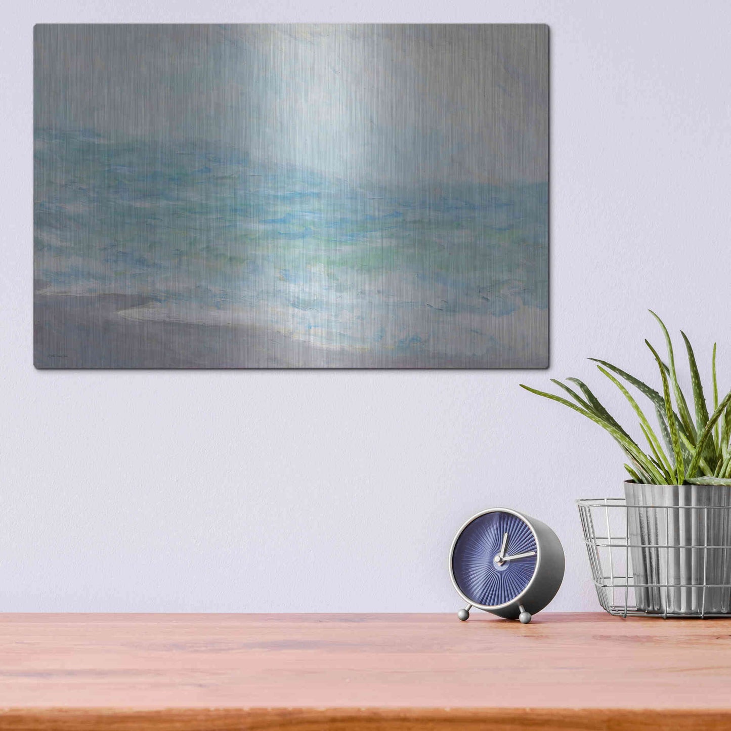 Luxe Metal Art 'Crashing Waves' by Stellar Design Studio, Metal Wall Art,16x12