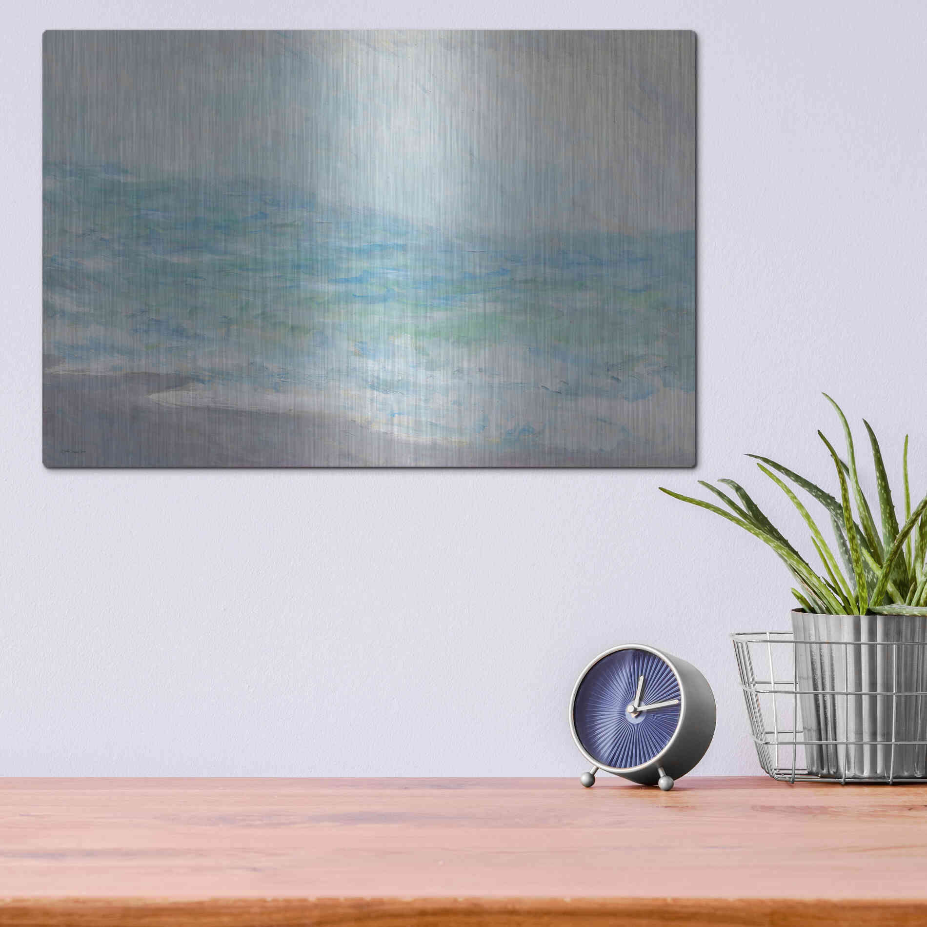 Luxe Metal Art 'Crashing Waves' by Stellar Design Studio, Metal Wall Art,16x12