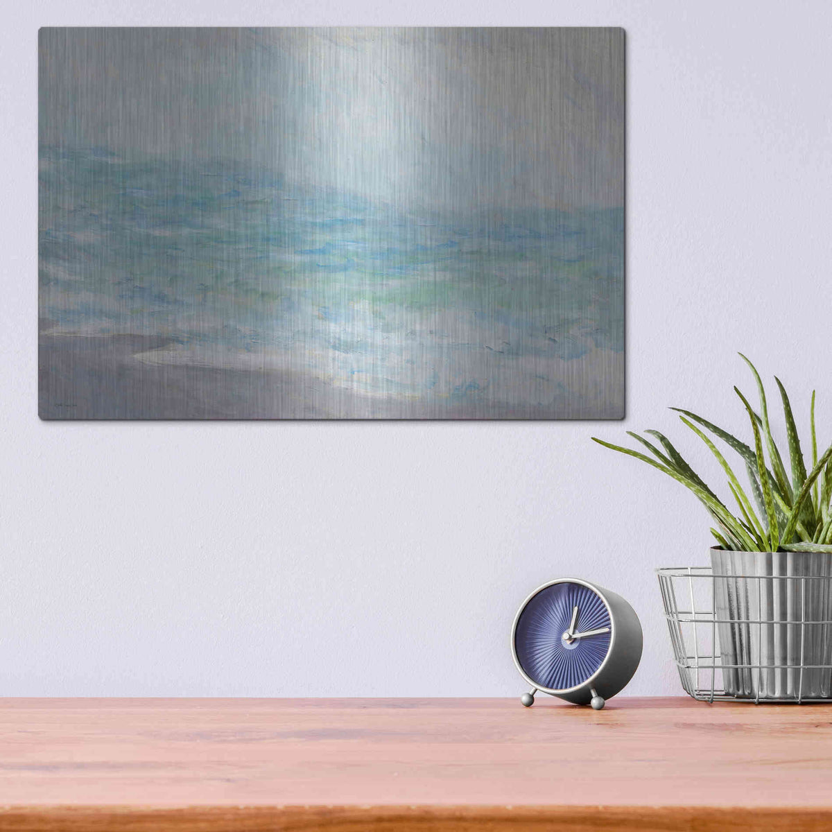 Luxe Metal Art 'Crashing Waves' by Stellar Design Studio, Metal Wall Art,16x12