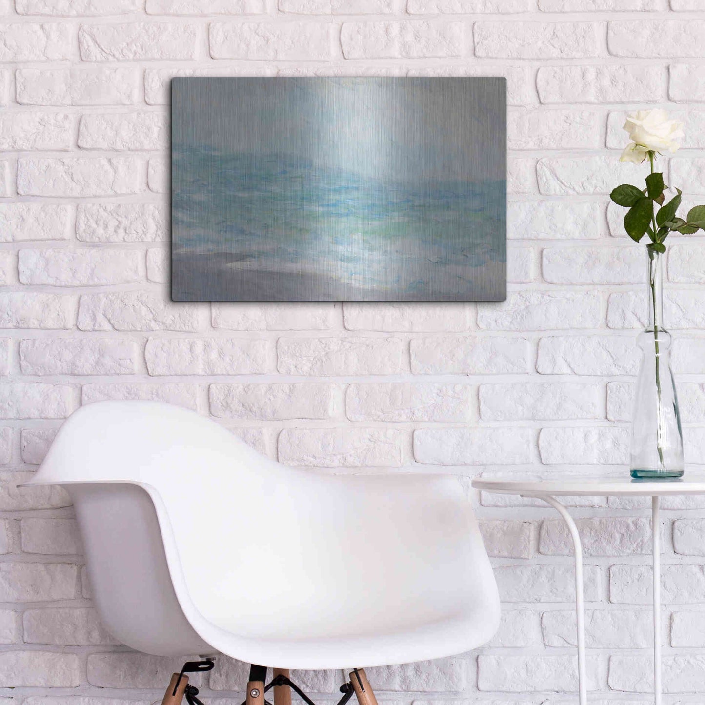 Luxe Metal Art 'Crashing Waves' by Stellar Design Studio, Metal Wall Art,24x16